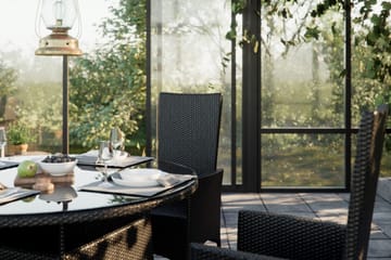 Thor Spisegruppe Ø140+6 Jenny Regulerbare Stoler - Svart - Hagemøbler & utemiljø - Hagegruppe - Spisegrupper hage