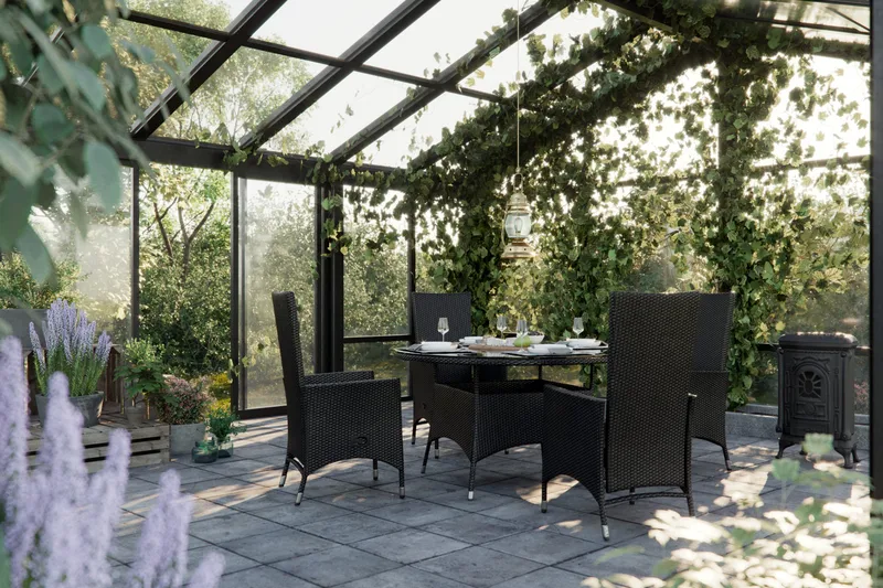 Thor Spisegruppe Ø140+6 Jenny Regulerbare Stoler+Puter - Svart - Hagemøbler & utemiljø - Hagegruppe - Spisegrupper hage