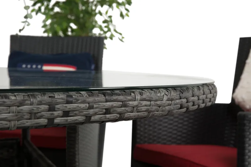 Thor Spisegruppe Ø140+6 Thor Lyx Stoler - Grå/Svart - Hagemøbler & utemiljø - Hagegruppe - Spisegrupper hage