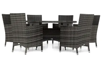 Thor Spisegruppe Ø140+6 Thor Stoler - Grå - Hagemøbler & utemiljø - Hagegruppe - Spisegrupper hage