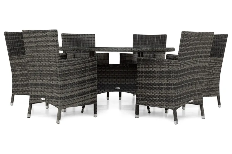 Thor Spisegruppe Ø140+6 Thor Stoler - Grå - Hagemøbler & utemiljø - Hagegruppe - Spisegrupper hage