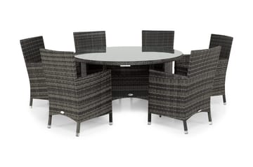 Thor Spisegruppe Ø140+6 Thor Stoler - Grå - Hagemøbler & utemiljø - Hagegruppe - Spisegrupper hage