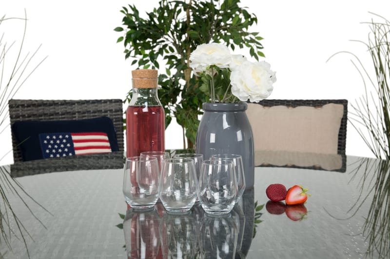 Thor Spisegruppe Ø140+6 Thor Stoler - Grå - Hagemøbler & utemiljø - Hagegruppe - Spisegrupper hage