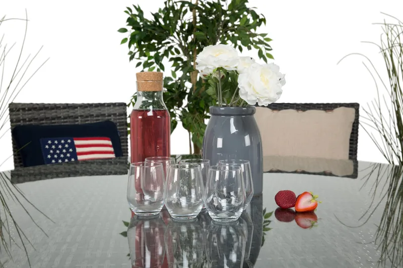 Thor Spisegruppe Ø140+6 Thor Stoler - Grå - Hagemøbler & utemiljø - Hagegruppe - Spisegrupper hage