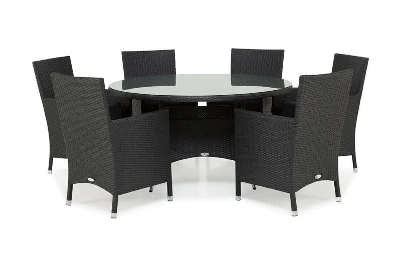 Thor Spisegruppe Ø140+6 Thor Stoler - Svart - Hagemøbler & utemiljø - Hagegruppe - Spisegrupper hage