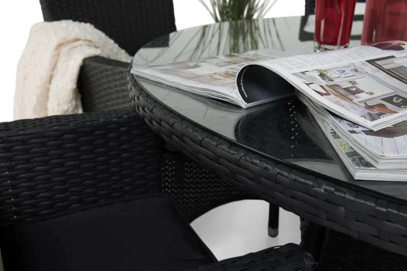 Thor Spisegruppe Ø140+6 Thor Stoler - Svart - Hagemøbler & utemiljø - Hagegruppe - Spisegrupper hage