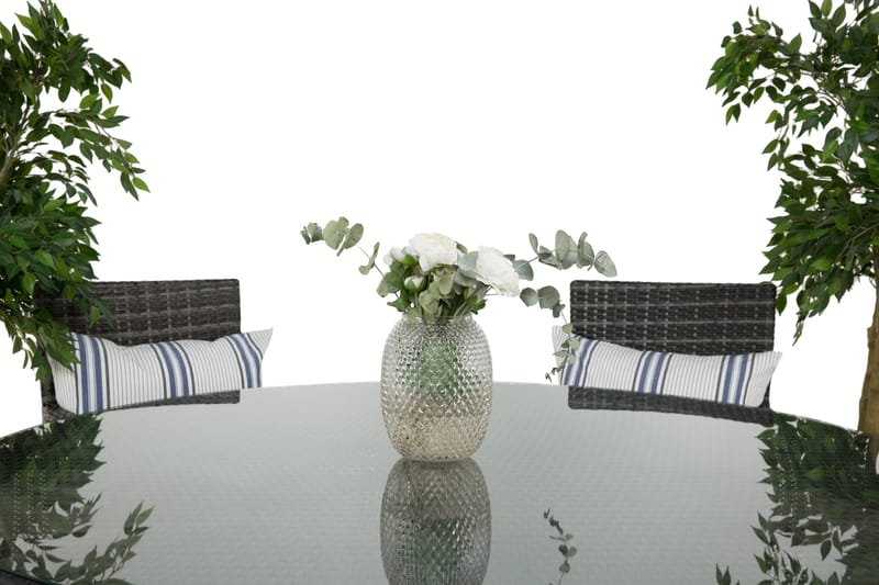 Thor Spisegruppe Ø140+6 Thor Stoler - Svart/Grå - Hagemøbler & utemiljø - Hagegruppe - Spisegrupper hage