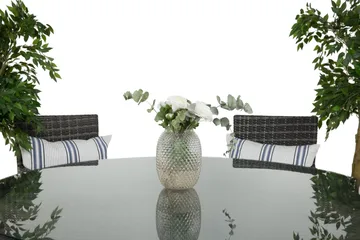 Thor Spisegruppe Ø140+6 Thor Stoler - Svart/Grå - Hagemøbler & utemiljø - Hagegruppe - Spisegrupper hage