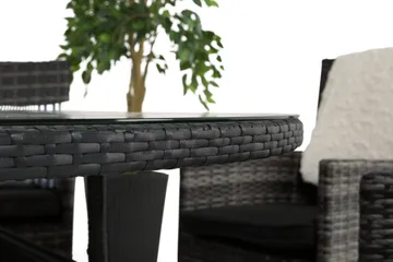 Thor Spisegruppe Ø140+6 Thor Stoler - Svart/Grå - Hagemøbler & utemiljø - Hagegruppe - Spisegrupper hage