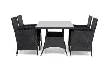 Thor Spisegruppe 140+4 Thor Lyx Stoler - Svart - Hagemøbler & utemiljø - Hagegruppe - Spisegrupper hage