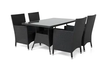 Thor Spisegruppe 140+4 Thor Lyx Stoler - Svart - Hagemøbler & utemiljø - Hagegruppe - Spisegrupper hage
