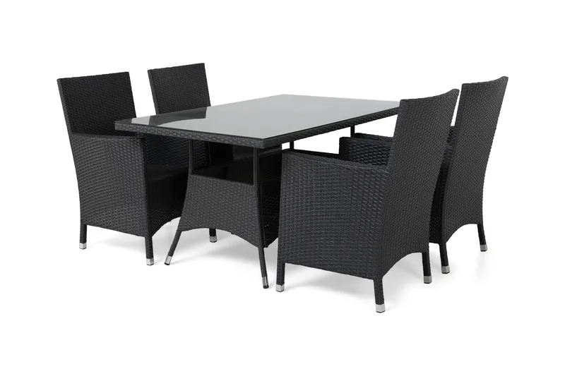 Thor Spisegruppe 140+4 Thor Lyx Stoler - Svart - Hagemøbler & utemiljø - Hagegruppe - Spisegrupper hage