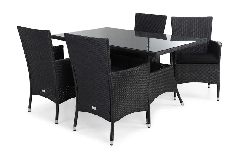 Thor Spisegruppe 140+4 Thor Lyx Stoler+Puter, Svart