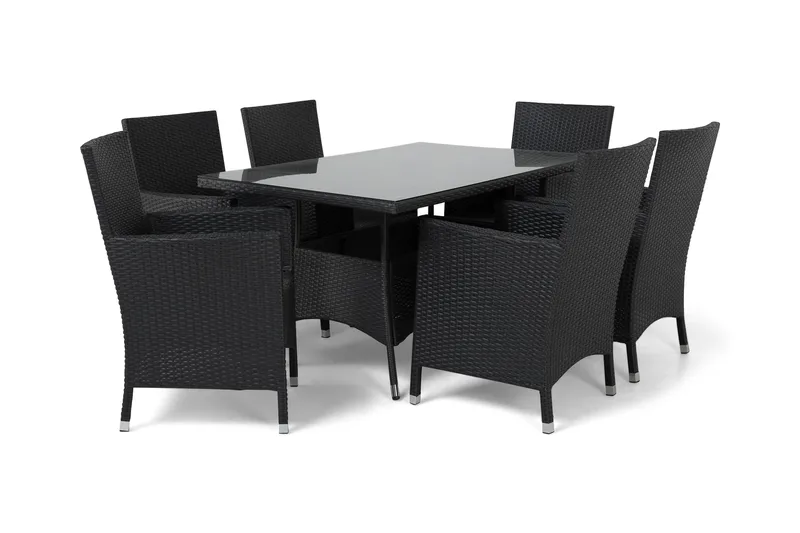Thor Spisegruppe 140+6 Thor Lyx Stoler - Svart - Hagemøbler & utemiljø - Hagegruppe - Spisegrupper hage