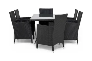 Thor Spisegruppe 140+6 Thor Lyx Stoler - Svart - Hagemøbler & utemiljø - Hagegruppe - Spisegrupper hage