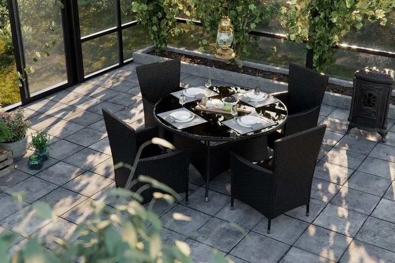 Thor Spisegruppe 140+6 Thor Lyx Stoler - Svart - Hagemøbler & utemiljø - Hagegruppe - Spisegrupper hage