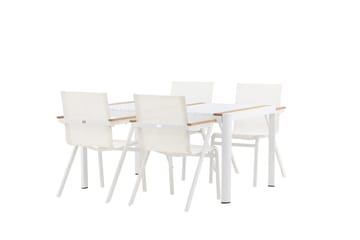 Togo Spisegruppe 150 cm + 4 Mexico Karmstoler - Hvit - Hagemøbler & utemiljø - Hagegruppe - Spisegrupper hage