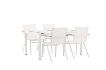 Togo Spisegruppe 150 cm + 4 Mexico Karmstoler - Hvit - Hagemøbler & utemiljø - Hagegruppe - Spisegrupper hage