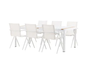 Togo Spisegruppe 200x100 cm + 6 Alina Spisestol - Hvit - Hagemøbler & utemiljø - Hagegruppe - Spisegrupper hage