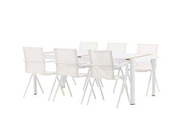 Togo Spisegruppe 200x100 cm + 6 Alina Spisestol - Hvit - Hagemøbler & utemiljø - Hagegruppe - Spisegrupper hage