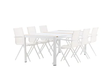 Togo Spisegruppe 200x100 cm + 6 Alina Spisestol - Hvit - Hagemøbler & utemiljø - Hagegruppe - Spisegrupper hage
