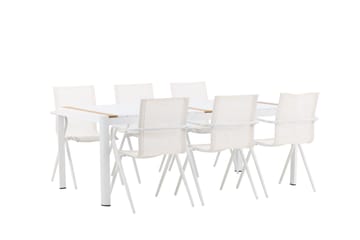 Togo Spisegruppe 200x100 cm + 6 Alina Spisestol - Hvit - Hagemøbler & utemiljø - Hagegruppe - Spisegrupper hage