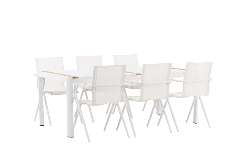 Togo Spisegruppe 200x100 cm + 6 Alina Spisestol - Hvit - Hagemøbler & utemiljø - Hagegruppe - Spisegrupper hage