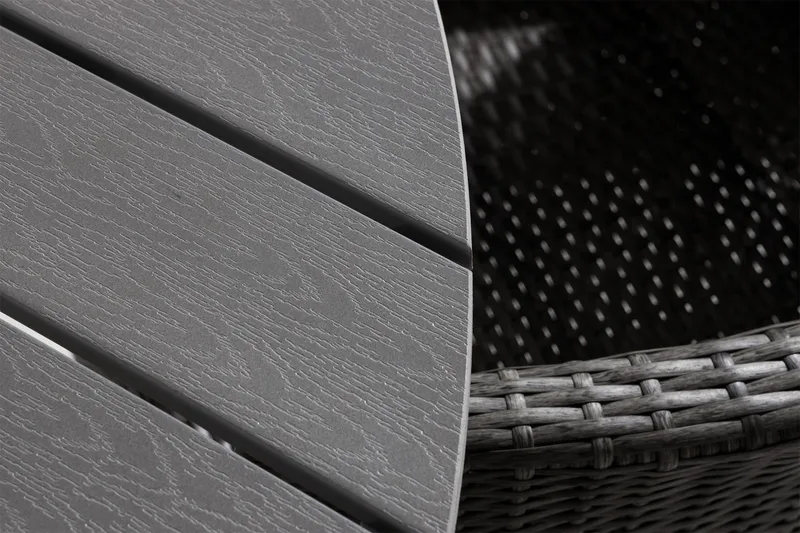 Tunis Spisegruppe 140 Rund + 6 Thor Lenestol - Hvit/Grå - Hagemøbler & utemiljø - Hagegruppe - Spisegrupper hage