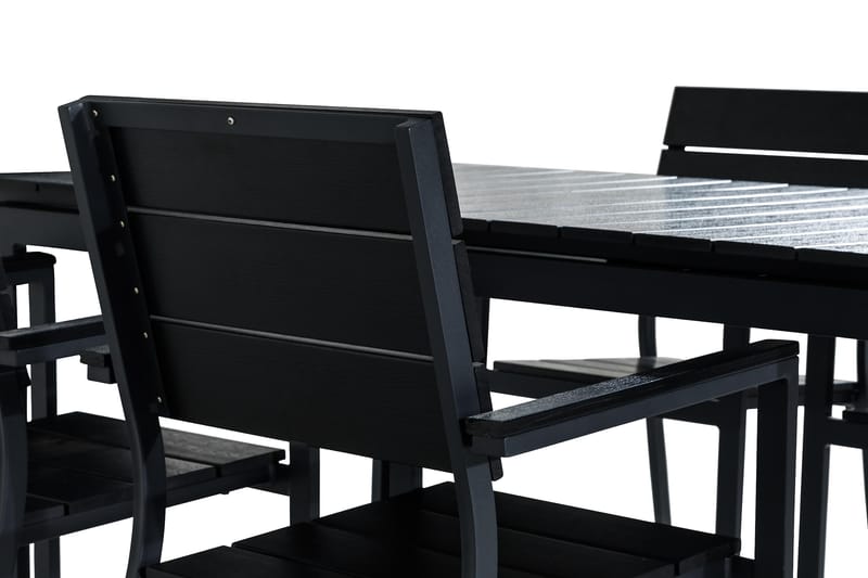 Tunis Spisegruppe 152-210x90 + 4 Stapestoler - Svart - Hagemøbler & utemiljø - Hagegruppe - Spisegrupper hage