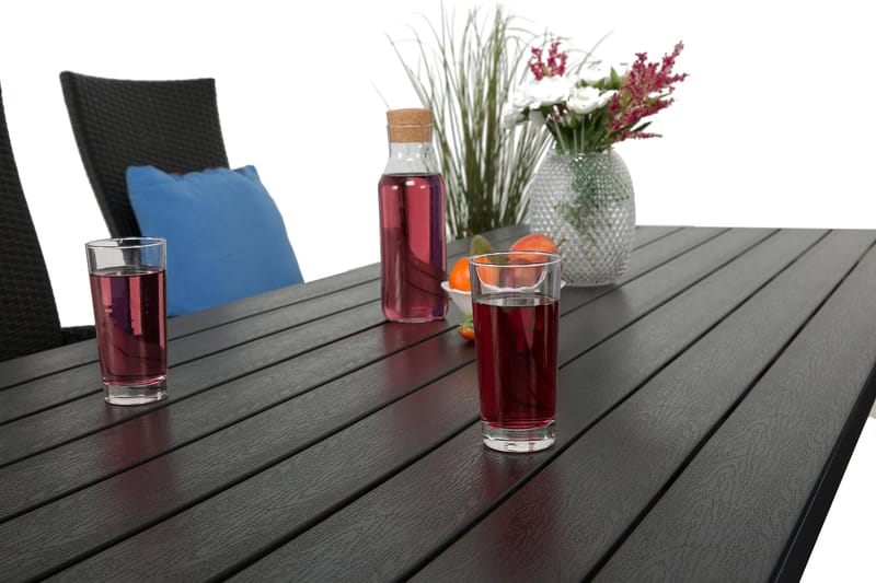 Tunis Spisegruppe 205+6 Jenny Regulerbare Stoler - Svart - Hagemøbler & utemiljø - Hagegruppe - Spisegrupper hage