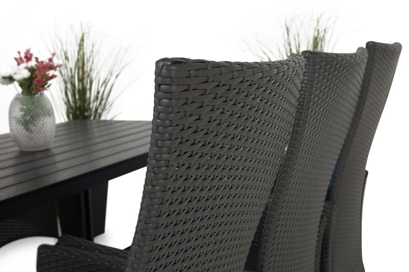 Tunis Spisegruppe 205+6 Jenny Regulerbare Stoler - Svart - Hagemøbler & utemiljø - Hagegruppe - Spisegrupper hage