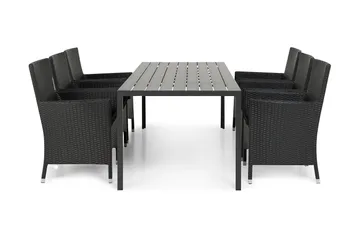 Tunis Spisegruppe 205+6 Thor Lyx Stoler - Svart - Hagemøbler & utemiljø - Hagegruppe - Spisegrupper hage