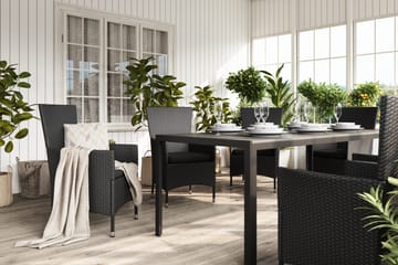 Tunis Spisegruppe 205+6 Thor Lyx Stoler - Svart - Hagemøbler & utemiljø - Hagegruppe - Spisegrupper hage