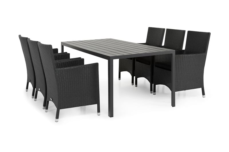 Tunis Spisegruppe 205+6 Thor Lyx Stoler - Svart - Hagemøbler & utemiljø - Hagegruppe - Spisegrupper hage