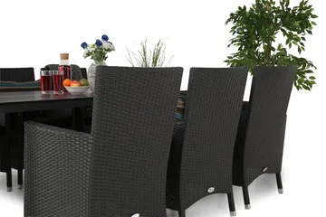 Tunis Spisegruppe 205+6 Thor Lyx Stoler - Svart - Hagemøbler & utemiljø - Hagegruppe - Spisegrupper hage