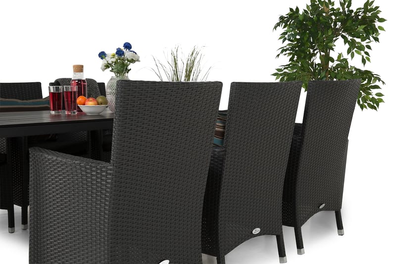 Tunis Spisegruppe 205+6 Thor Lyx Stoler - Svart - Hagemøbler & utemiljø - Hagegruppe - Spisegrupper hage