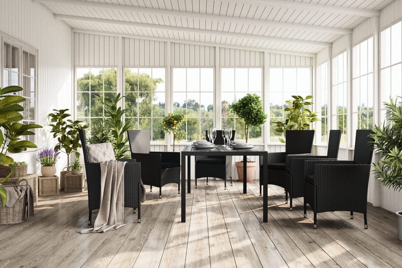 Tunis Spisegruppe 205+6 Thor Lyx Stoler - Svart - Hagemøbler & utemiljø - Hagegruppe - Spisegrupper hage