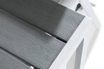 Tunis Spisegruppe 205x90 + 6 Maggie Posisjonsstol - Hvit/Grå - Hagemøbler & utemiljø - Hagegruppe - Spisegrupper hage