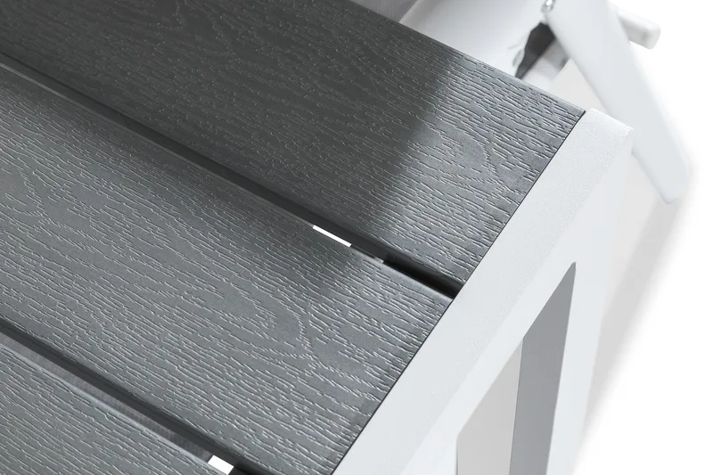 Tunis Spisegruppe 205x90 + 6 Maggie Posisjonsstol - Hvit/Grå - Hagemøbler & utemiljø - Hagegruppe - Spisegrupper hage