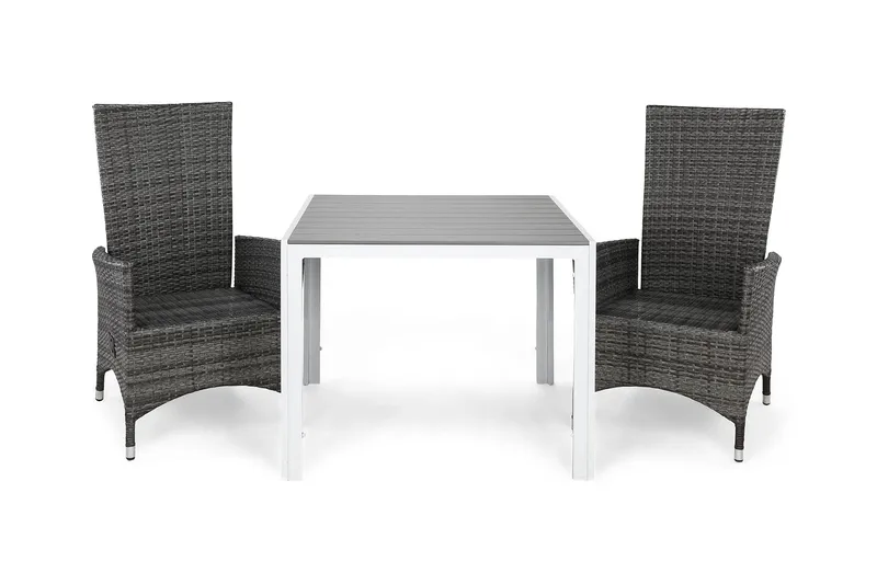 Tunis Spisegruppe 90+2 Jenny Regulerbare Stoler, Hvit/Grå