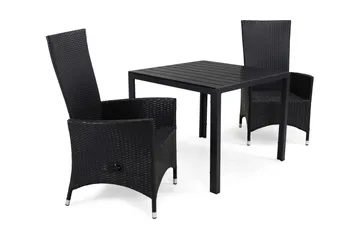 Tunis Spisegruppe 90+2 Jenny Regulerbare Stoler - Svart - Hagemøbler & utemiljø - Hagegruppe - Spisegrupper hage