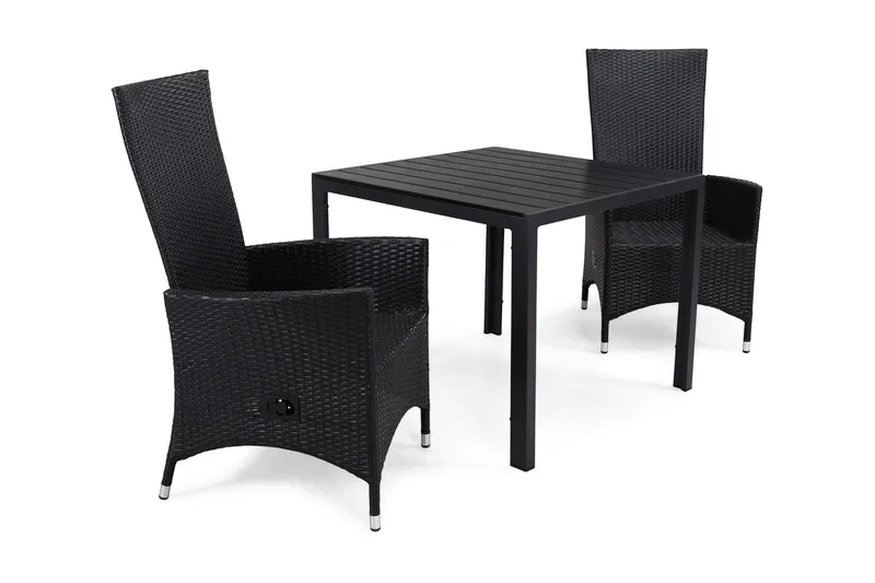 Tunis Spisegruppe 90+2 Jenny Regulerbare Stoler - Svart - Hagemøbler & utemiljø - Hagegruppe - Spisegrupper hage
