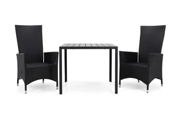 Tunis Spisegruppe 90+2 Jenny Regulerbare Stoler - Svart - Hagemøbler & utemiljø - Hagegruppe - Spisegrupper hage