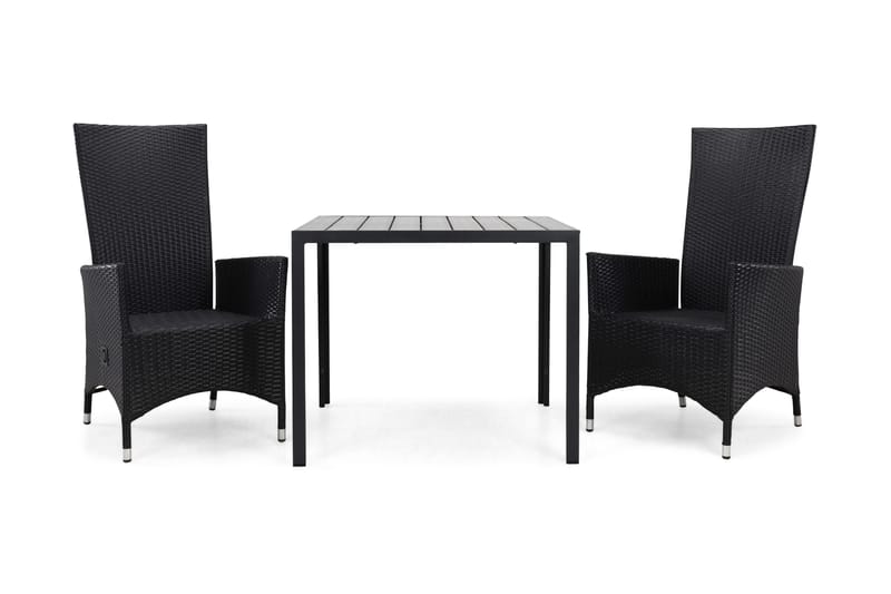 Tunis Spisegruppe 90+2 Jenny Regulerbare Stoler - Svart - Hagemøbler & utemiljø - Hagegruppe - Spisegrupper hage