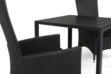 Tunis Spisegruppe 90+2 Jenny Regulerbare Stoler+Puter - Svart - Hagemøbler & utemiljø - Hagegruppe - Spisegrupper hage