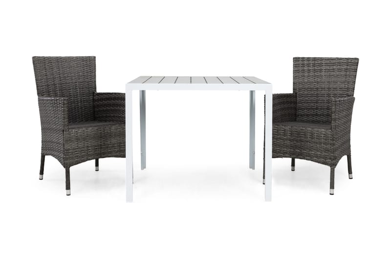 Tunis Spisegruppe 90+2 Thor Stoler - Hvit/Grå - Hagemøbler & utemiljø - Hagegruppe - Cafemøbler & cafesett
