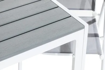 Tunis Spisegruppe 90x90 + 2 Maggie Posisjonsstol - Hvit/Grå - Hagemøbler & utemiljø - Hagegruppe - Spisegrupper hage