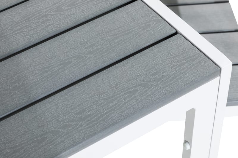 Tunis Spisegruppe 90x90 + 2 Stablestoler - Hvit/Grå - Hagemøbler & utemiljø - Hagegruppe - Spisegrupper hage