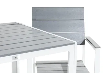 Tunis Spisegruppe 90x90 + 2 Stablestoler - Hvit/Grå - Hagemøbler & utemiljø - Hagegruppe - Spisegrupper hage