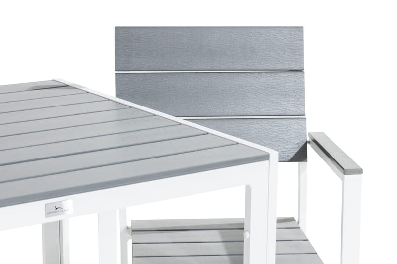 Tunis Spisegruppe 90x90 + 2 Stablestoler - Hvit/Grå - Hagemøbler & utemiljø - Hagegruppe - Spisegrupper hage